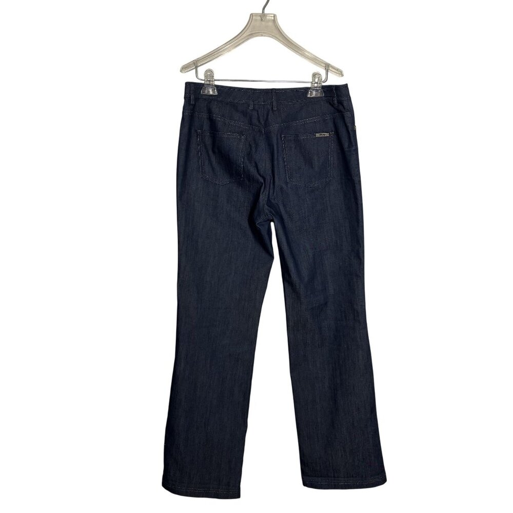 St. John Sport WomenS Dark Wash Denim Jeans Size 10 Classic Straight Fit - Picture 3 of 14